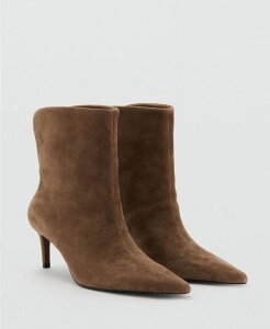 �}���S ���f�B�[�X �V���[�Y �u�[�c�E���C���u�[�c �A���N�� MANGO Women's Pointed Toe Ankle Boots Medium Brown �u���E��