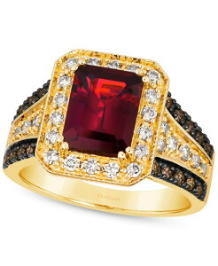 �� ���@�� ���f�B�[�X �A�N�Z�T���[ �����O Le Vian Pomegranate Garnet (2-1/2 ct.w.) & Diamond (3/4 ct.w.) Halo Multirow Ring in 14k No Color �S�[���h