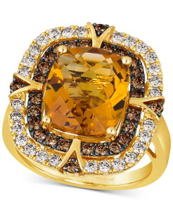 �� ���@�� ���f�B�[�X �A�N�Z�T���[ �����O Le Vian Cinnamon Citrine (4-3/4 ct.w.) & Diamond (1 ct.w.) Double Halo Ring in 14k No Color �S�[���h