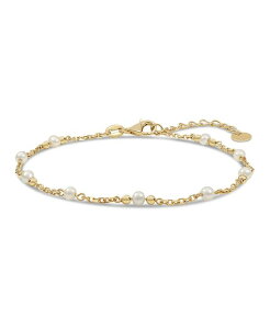 �f���@�^ ���f�B�[�X �A�N�Z�T���[ �u���X���b�g�E�o���O���E�A���N���b�g DEVATA Freshwater Pearl Chain Bracelet in adj to approx. 2.2 grams. Gold �S�[���h