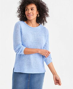 �X�^�C���A���h�R�[ ���f�B�[�X �A�E�^�[ �j�b�g�E�Z�[�^�[ �v�` Style & Co Women's Petite Boat Neck Tape Yarn Sweater Macy's Exclusive Rain