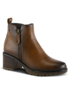 �p�g���V�A ���f�B�[�X �V���[�Y �u�[�c�E���C���u�[�c Patrizia Women s IRIE Burnished Almond Toe Booties with Outside Zipper and Toggle Detail Brown �u���E��