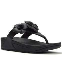 �t�B�b�g�t���b�v ���f�B�[�X �V���[�Y �X���b�|���E���[�t�@�[ �T���_�� FitFlop Women's Lulu Flower Toe Post Slip-On Sandals Black �u���b�N