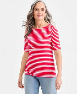 �X�^�C���A���h�R�[ ���f�B�[�X �g�b�v�X �V���c �v�����g Style & Co Women's Printed Boat-Neck Elbow-Sleeve Top Macy's Exclusive Fresh Lipstick