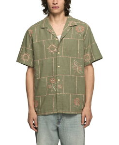 ���b�L�[�u�����h �����Y �g�b�v�X �V���c Lucky Brand Men's Novelty Camp Collar Shirt Olive multi �I���[�u