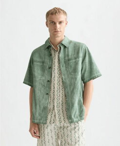 �X�R�b�`�A���h�\�[�_ �����Y �g�b�v�X �V���c ���� �R�b�g�� SCOTCH & SODA Men's Washed Cotton Short-Sleeve Shirt Garden green �O���[��