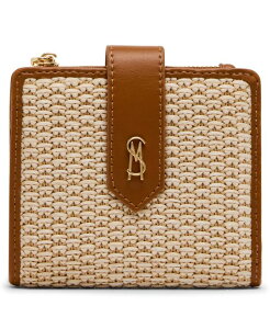 �X�e�B�[�u �}�f�� ���f�B�[�X �A�N�Z�T���[ ���z �~�j Steve Madden Jem Raffia Bifold Mini Card Case Wallet Natural