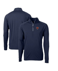 �J�b�^�[�A���h�o�b�N �����Y �A�E�^�[ �p�[�J�[�E�X�E�F�b�g�[�� �j�b�g Cutter & Buck Men's Navy Chicago Bears Adapt Eco Knit Stretch Big & Tall Quarter-Zip Throwback Pullover Navy �l�C�r�[