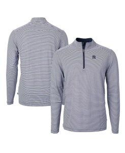 �J�b�^�[�A���h�o�b�N �����Y �A�E�^�[ �p�[�J�[�E�X�E�F�b�g Cutter & Buck Men's Navy/White New York Yankees Virtueco Pique Micro Stripe Quarter-Zipullover Navy White �z���C�g