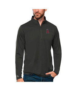 �A���e�B�O�A �����Y �A�E�^�[ �p�[�J�[�E�X�E�F�b�g Antigua Men's Charcoalos Angeles Angels Tribute Quarter-Zipullover Top Charcoal �`���R�[��