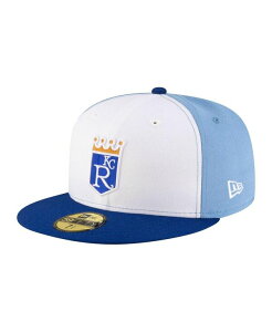 �j���[�G�� �����Y �A�N�Z�T���[ �X�q New Era Men's White/Light Blue Kansas City Royals Authenticollection-Field 59FIFTY Fitted Hat White Light Blue �z���C�g
