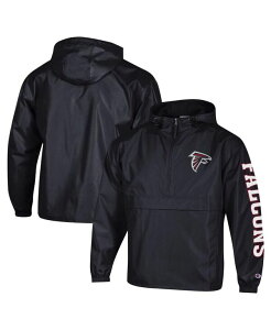 �`�����s�I�� �����Y �A�E�^�[ �W���P�b�g�E�u���]�� Champion Men's Black Atlanta Falcons Packable Windbreaker Half-Zip Jacket Black �u���b�N