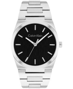 �J���o���N���C�� �����Y �A�N�Z�T���[ �r���v T�V���c Calvin Klein Men's CK Empower Silver Tone Stainlessteel Bracelet Watch 40mm Black �u���b�N