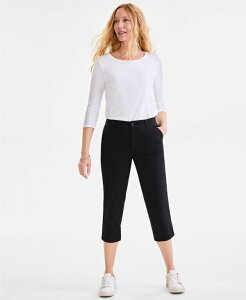 �X�^�C���A���h�R�[ ���f�B�[�X �{�g���X �J�W���A���p���c �v�` �L���b�v Style & Co Petite Mid-Rise Comfort Waist Capri Pants Exclusively at Macy's Deep Black �u���b�N