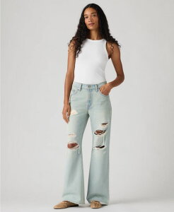 ���[�o�C�X ���f�B�[�X �V���[�Y �u�[�c�E���C���u�[�c�J�b�g �W�[���Y Levi's Women's Mid-Rise Wide-Leg Bootcut Jeans Que Pasa