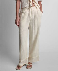 �_�i�L�������j���[���[�N ���f�B�[�X �{�g���X �J�W���A���p���c �X�g���[�g �v�` DKNY Jeans Petite Gauze Straight Leg Pull-On Pants Eggnog
