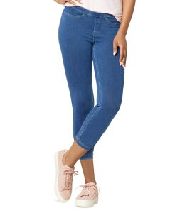 �q���[ ���f�B�[�X �{�g���X ���M���X �f�j�� �L���b�v Hue Women's Mid-Rise Pull-On Denim Capri Leggings Medium Wash �f�j��
