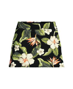 �����Y�G���h ���f�B�[�X �{�g���X�J�[�g Lands' End Women's Tummy Control Swim Skirt Hibiscus floral/black �u���b�N