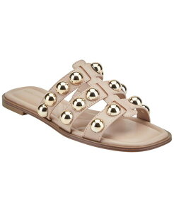 �}�[�N�t�B�b�V���[ ���f�B�[�X �V���[�Y �X���b�|���E���[�t�@�[ �T���_�� Marc Fisher Women's Zalary Ornamented Strappy Slip-On Sandals Light Natural/Gold �S�[���h