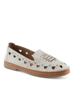 �X�v�����O�X�e�b�v ���f�B�[�X �V���[�Y �X���b�|���E���[�t�@�[ ���U�[ Spring Step Anoura Women s Leather Slip-on with Laser-cut Style and Comfort Stone croco �X�g�[��