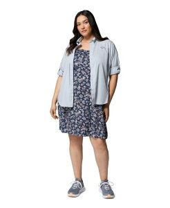�R�����r�A ���f�B�[�X �g�b�v�X �����s�[�X �v���X�T�C�Y �v�����g Columbia PFG Plusize Active Printed Freezer III Dress Collegiate Navy Konakai �l�C�r�[