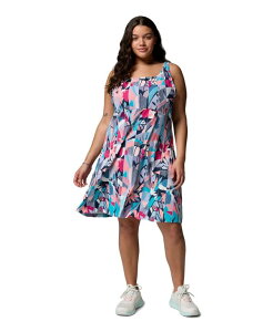 �R�����r�A ���f�B�[�X �g�b�v�X �����s�[�X �v���X�T�C�Y �v�����g Columbia PFG Plusize Active Printed Freezer III Dress Guava Pink Tropicview �s���N