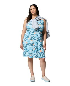 �R�����r�A ���f�B�[�X �g�b�v�X �����s�[�X �v���X�T�C�Y �v�����g Columbia PFG Plusize Active Printed Freezer III Dress Marine Light Petals