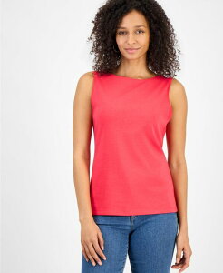 �X�^�C���A���h�R�[ ���f�B�[�X �g�b�v�X �V���c �m�[�X���[�u �R�b�g�� Style & Co Women's Cotton Boat-Neck Sleeveless Top Created for Macy's Fresh Lipstick