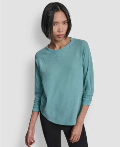 �_�i �L������ �j���[���[�N ���f�B�[�X �g�b�v�X T�V���c �~�j DKNY Women's Mini Slub Waffle Three-Quarter-Sleeve T-Shirt Coastline