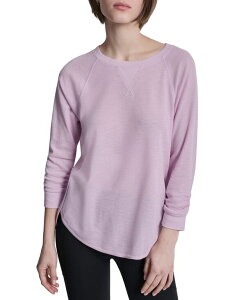 �_�i �L������ �j���[���[�N ���f�B�[�X �g�b�v�X T�V���c �~�j DKNY Women's Mini Slub Waffle Three-Quarter-Sleeve T-Shirt Pink Lavender �s���N