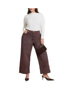 �G���N�C ���f�B�[�X �{�g���X �f�j���p���c �g�[�� ELOQUII Women's Tall Cuff Jean Brown �u���E��