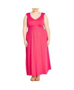 �V�e�B�[�V�b�N ���f�B�[�X �g�b�v�X �����s�[�X �v���X�T�C�Y �}�L�V CITY CHIC Plusize Lani Maxi Dress Watermelon