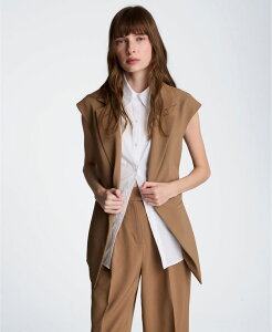 �P�l�X�R�[�� ���f�B�[�X �g�b�v�X �V���c �x�X�g �m�[�X���[�u Kenneth Cole Women's Luxe Twill Sleeveless Vest with Detachable Shirt Mesquite