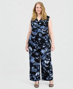 �A���N���C�� ���f�B�[�X �{�g���X �J�W���A���p���c �v���X�T�C�Y Anne Klein Plusize High Rise Wide-Leg Pull-On Pants Anne Black Multi �u���b�N