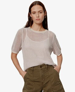 �T���N�`���A���[ ���f�B�[�X �g�b�v�X T�V���c �N���[�l�b�N �Z�[�^�[ �j�b�g Sanctuary Women's Open Knit Crew Neck Sweater T-Shirt Petal/rich Collagen Stripe �X�g���C�v
