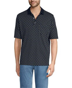 �����Y�G���h �����Y �g�b�v�X �|���V���c �R�b�g�� Lands' End Men'short Sleeve Cotton Supima Polo Shirt with Pocket Radiant navy foulard �l�C�r�[