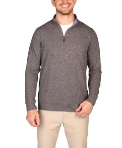 �e�[���[�o�[�h �����Y �A�E�^�[ �j�b�g�E�Z�[�^�[ �n�[�t�W�b�v Tailorbyrd Men's Brushed Melange Super Soft Quarter Zip Sweaters Charcoal heather �`���R�[��