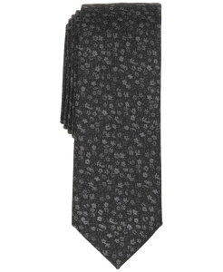 �o�[�X���[ �����Y �A�N�Z�T���[ �l�N�^�C �t�����[�� �t�����[ Bar III Men's Yvonne Floral Skinny Tie Black �u���b�N