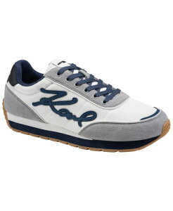 �J�[�� ���K�[�t�F���h �����Y �V���[�Y �X�j�[�J�[ ���[�X Karlagerfeld Men's Lace-Up Low Profile Sneakers Gray �O���[