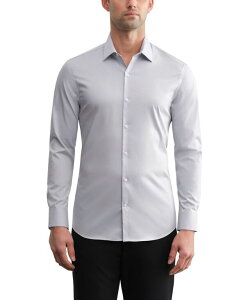 �J���o���N���C�� �����Y �g�b�v�X �V���c ���� Calvin Klein Men's Long-Sleeve Spread Collar Dresshirt Silver �V���o�[