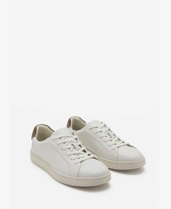 �}���S �����Y �V���[�Y �X�j�[�J�[ �R���g���X�g ���U�[ MANGO Men's Contrasting Paneleather Sneakers White �z���C�g