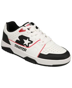 �X�^�[�^�[ �����Y �V���[�Y �X�j�[�J�[ Starter Men's Fast Break Low Round-Toe Sneakers White/Black/Red �z���C�g