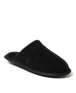 �f�B�A�t�H�[���Y �����Y �V���[�Y �T���_�� �X�G�[�h Dearfoams Men's Kirk Genuine Suede Scuff House Slipper Black �u���b�N