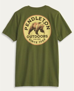 �y���h���g�� �����Y �g�b�v�X T�V���c ���� �O���t�B�b�N Pendleton Men'short-Sleeve Graphic T-Shirt Military Green/tan �O���[��