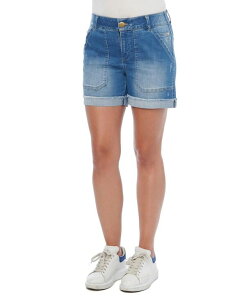 �f���N���V�[ ���f�B�[�X �{�g���X �n�[�t�p���c�E�V���[�c �V���[�g�p���c Democracy Women's Ab Solution High Rise Shorts Mid Blue Vintage �u���[