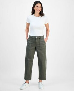 �X�^�C���A���h�R�[ ���f�B�[�X �{�g���X �f�j���p���c �W�[���Y Style & Co Women's Utility-Pocket Barrel Jeans Olive Drab �I���[�u