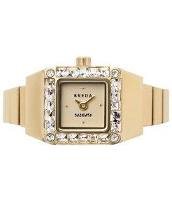 �u���_ ���f�B�[�X �A�N�Z�T���[ �r���v BREDA Women's x Dalmata Time Ring Clear Crystals and Gold Expandable Ring Watch 15mm Gold �S�[���h