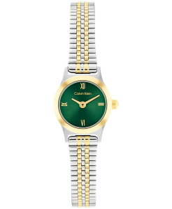 �J���o���N���C�� ���f�B�[�X �A�N�Z�T���[ �r���v T�V���c Calvin Klein Women's CK Contemporary Two Tone Stainlessteel Bracelet Watch 18mm Green �O���[��