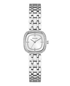 �Q�X ���f�B�[�X �A�N�Z�T���[ �r���v T�V���c GUESS Women's Quartz Silver-Tone Stainlessteel Analog Watch 25mm Silver Tone �V���o�[
