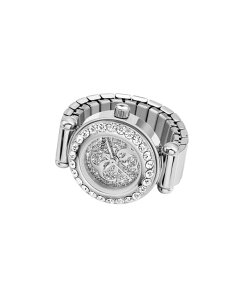 �Q�X ���f�B�[�X �A�N�Z�T���[ �r���v T�V���c GUESS Women's Glitz Silver-Tone Stainlessteel Analog Ring Watch 18mm Silver Tone �V���o�[